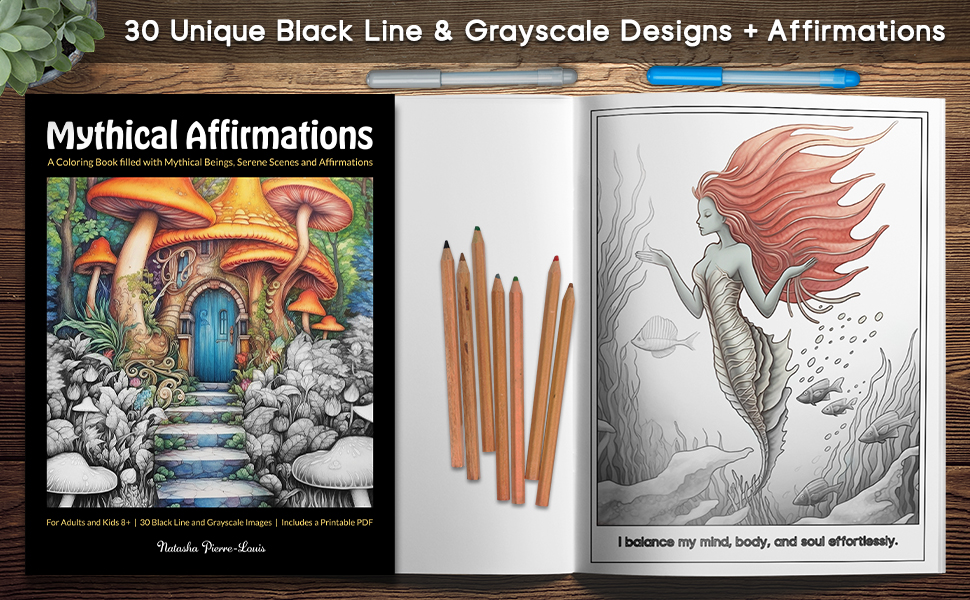 30 Unique Black Line & Grayscale Designs + Affirmations